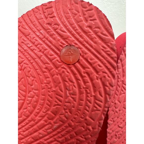 Unbranded Womens Flip Flops Size Unknown Red White Floral Thong Slip On - Picture 6 of 9